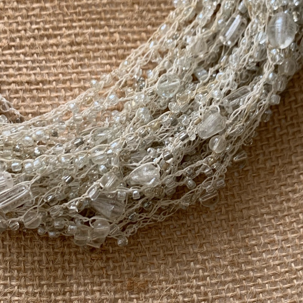 Multi Strand Crystal Beaded Statement Necklace - image 2